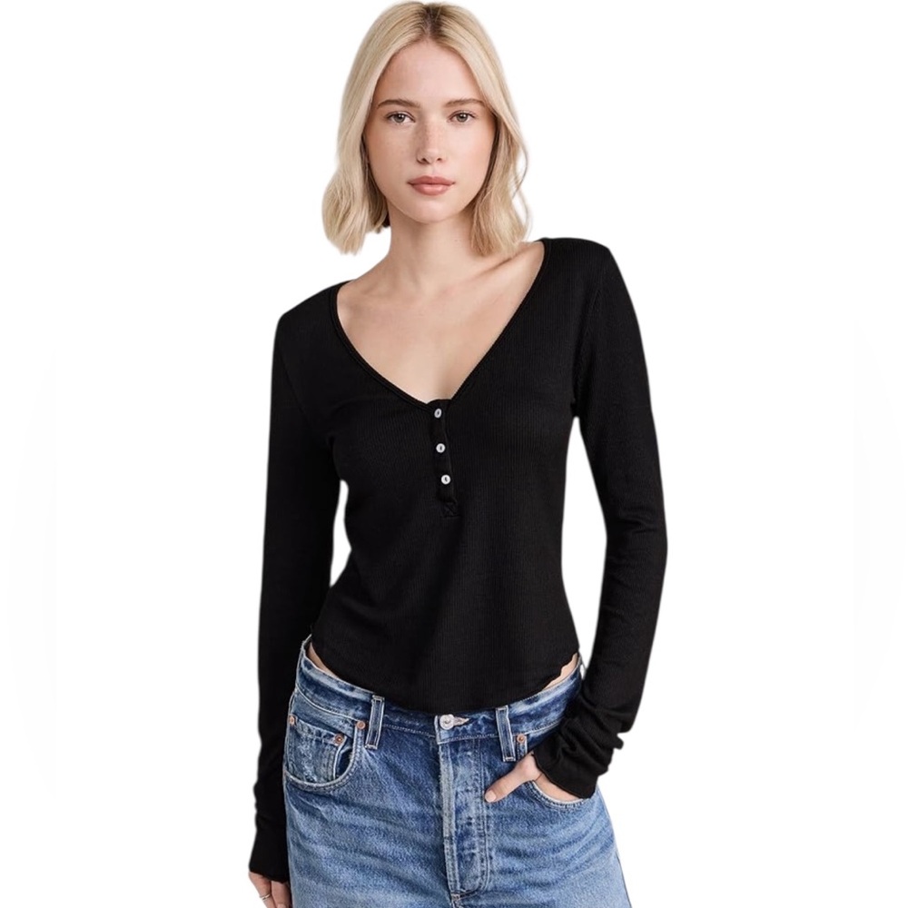 Free People Keep It Basic Layering Top In Black